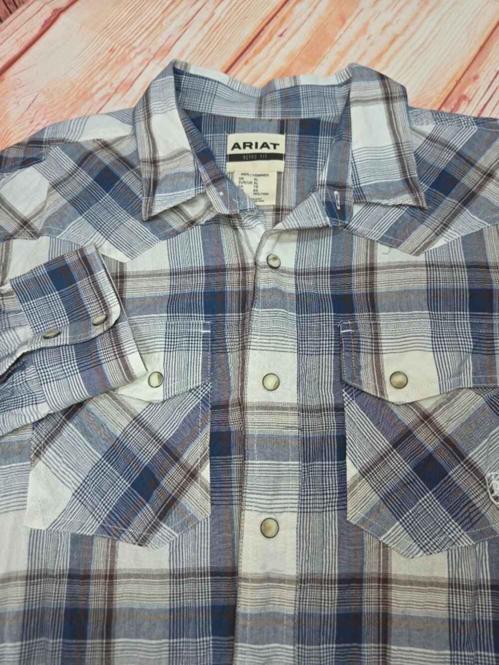 Ariat Mens Retro Fit Plaid Long-Sleeve Western Shirt XL